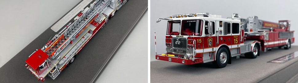 Closeup pictures 3-4 of the D.C. Fire & EMS Seagrave Capitol 100' TDA Truck 15 scale model