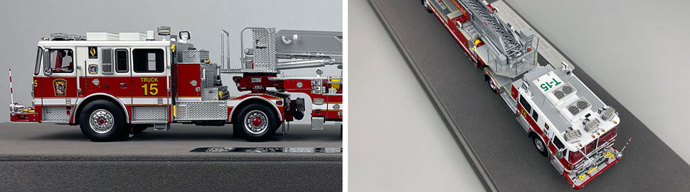 Closeup pictures 5-6 of the D.C. Fire & EMS Seagrave Capitol 100' TDA Truck 15 scale model