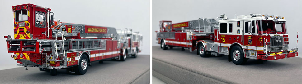 Closeup pictures 11-12 of the D.C. Fire & EMS Seagrave Capitol 100' TDA Truck 15 scale model