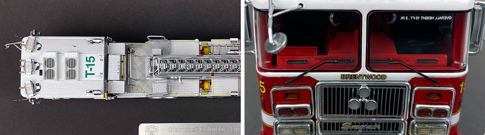 Closeup pictures 13-14 of the D.C. Fire & EMS Seagrave Capitol 100' TDA Truck 15 scale model