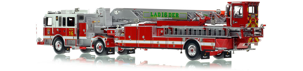 D.C. Fire & EMS Truck 16 scale model is hand-crafted and intricately detailed.