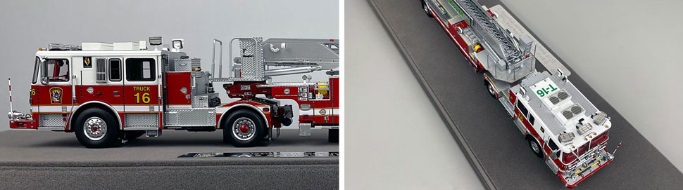 Closeup pictures 5-6 of the D.C. Fire & EMS Seagrave Capitol 100' TDA Truck 16 scale model