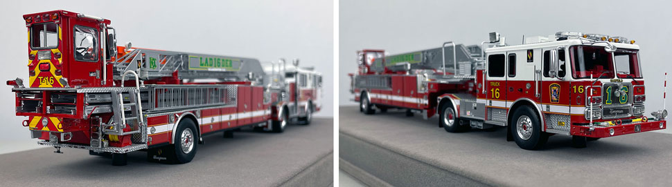 Closeup pictures 11-12 of the D.C. Fire & EMS Seagrave Capitol 100' TDA Truck 16 scale model