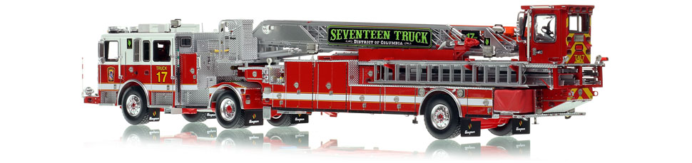 D.C. Fire & EMS Truck 17 scale model is hand-crafted and intricately detailed.