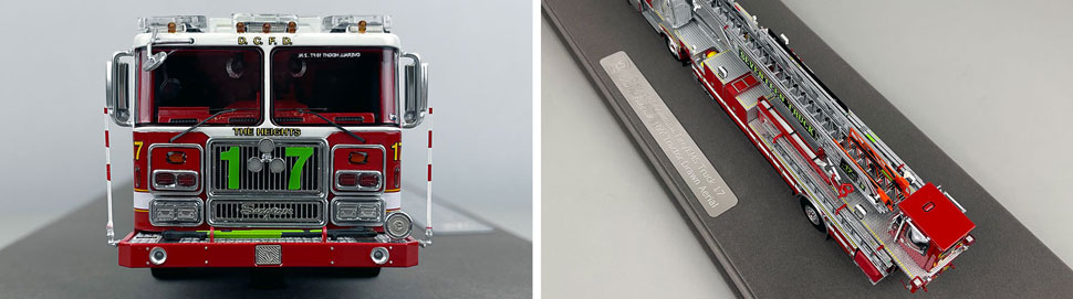 Closeup pictures 1-2 of the D.C. Fire & EMS Seagrave Capitol 100' TDA Truck 17 scale model