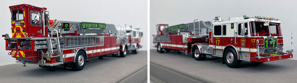 Closeup pictures 11-12 of the D.C. Fire & EMS Seagrave Capitol 100' TDA Truck 17 scale model