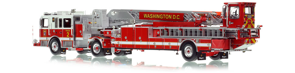 D.C. Fire & EMS Truck 2 scale model is hand-crafted and intricately detailed.