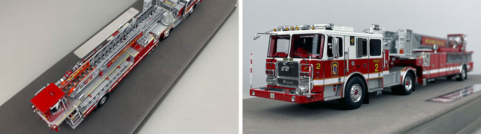 Closeup pictures 3-4 of the D.C. Fire & EMS Seagrave Capitol 100' TDA Truck 2 scale model