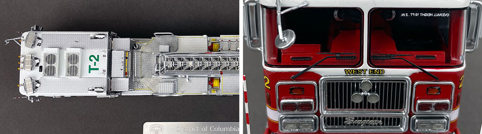 Closeup pictures 13-14 of the D.C. Fire & EMS Seagrave Capitol 100' TDA Truck 2 scale model