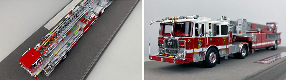 Closeup pictures 3-4 of the D.C. Fire & EMS Seagrave Capitol 100' TDA Truck 8 scale model