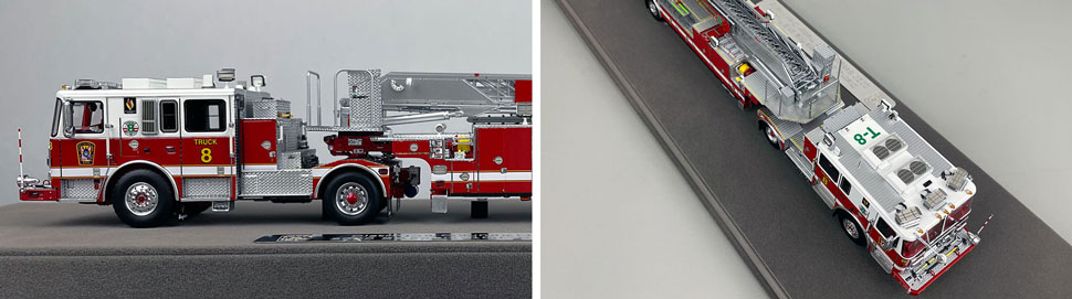 Closeup pictures 5-6 of the D.C. Fire & EMS Seagrave Capitol 100' TDA Truck 8 scale model