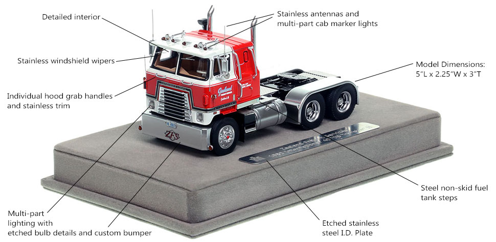 Features and Specs of Zeeland Freight Services 1980 International 4070B Transtar II cabover tractor