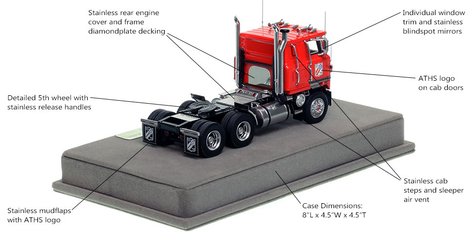 Specs and Features of the 2022 ATHS Show Model International 4070B Transtar II cabover tractor