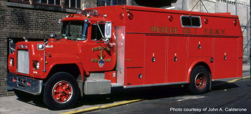 FDNY 1979 Mack R Rescue 1 courtesy of John A. Calderone