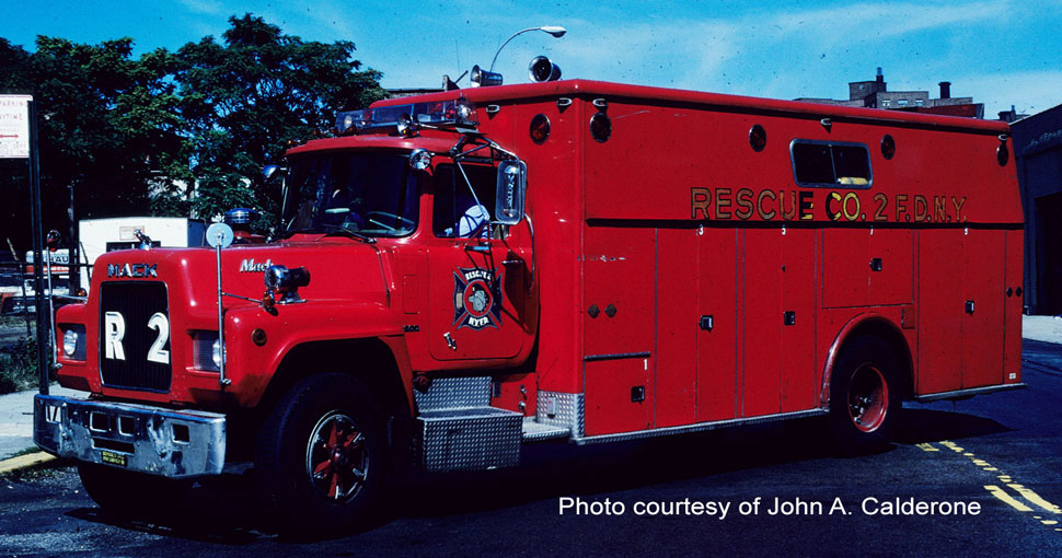 FDNY 1976 Mack R Rescue 2 courtesy of John A. Calderone