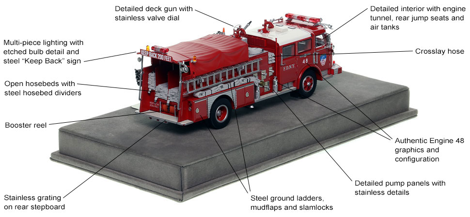 Specs and Features of FDNY American LaFrance Engine 48 scale model