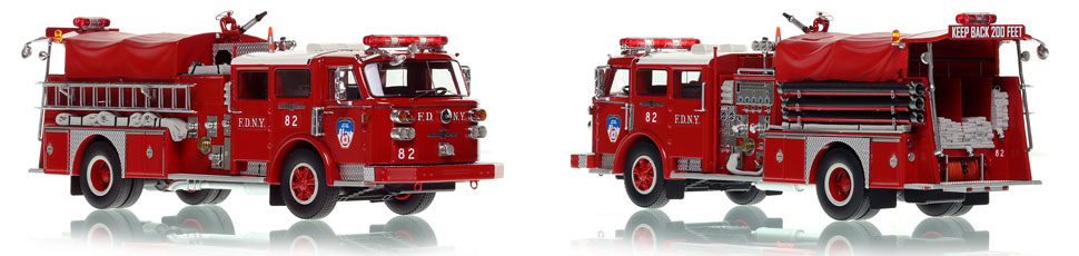 FDNY's American LaFrance 1982 Engine 82 scale model is hand-crafted and intricately detailed.