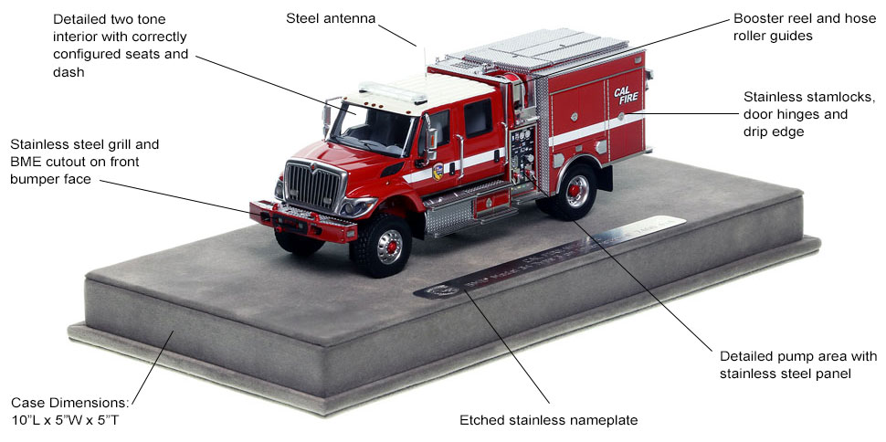 Specs and features of CAL FIRE BME Type 3 Wildland replica