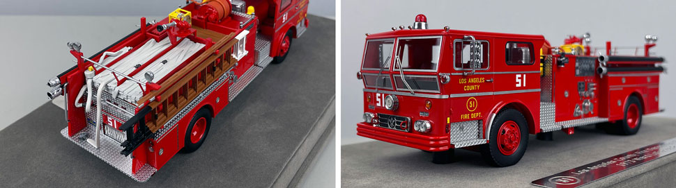 Closeup pictures 3-4 of the Los Angeles County 1973 Ward LaFrance Engine 51 scale model