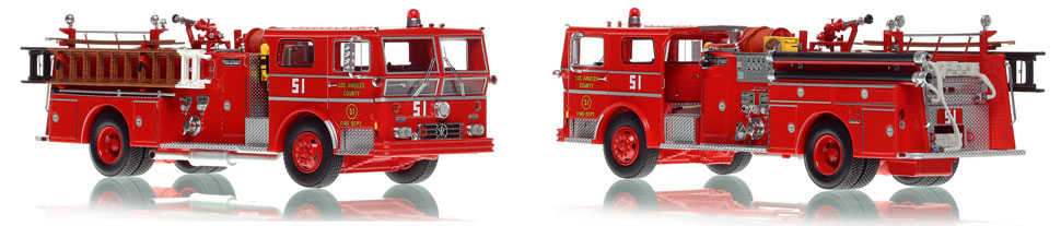 The first museum grade scale model of Los Angeles County 1973 Ward LaFrance Engine 51