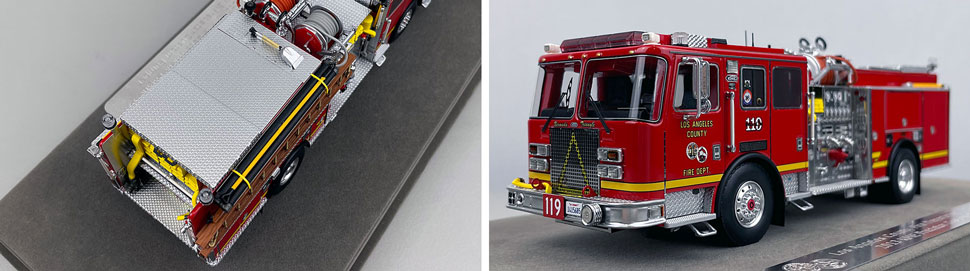 Closeup pictures 3-4 of the Los Angeles County KME Predator Engine 119 scale model