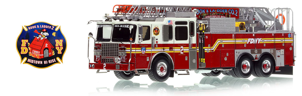 1:50 scale FDNY Ladder 2 in Manhattan