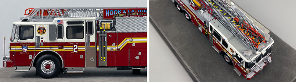 Closeup pictures 5-6 of the FDNY Ladder 2 scale model