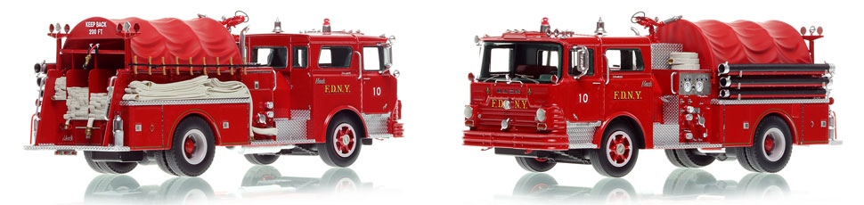 FDNY's 1968 Mack CF Engine 10 scale model is hand-crafted and intricately detailed. FDNY's 1968 Mack CF Engine 10 scale model is hand-crafted and intricately detailed.