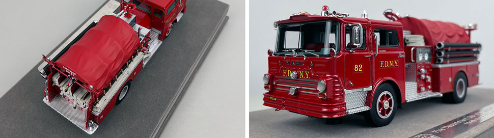 Closeup pictures 3-4 of FDNY's 1968 Mack CF Engine 82 scale model