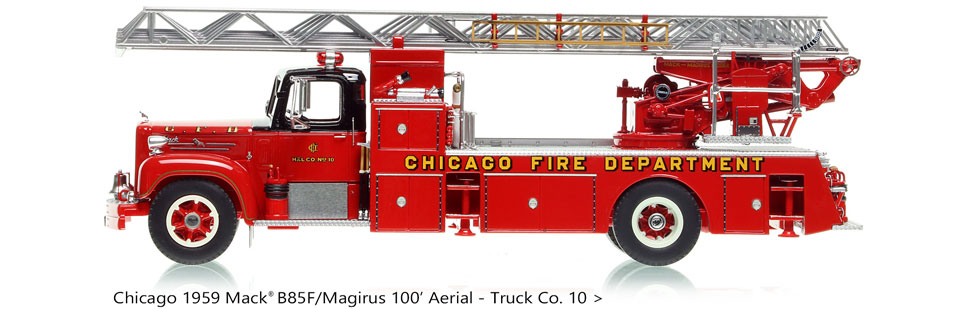 1959 Chicago Mack B85F/Magirus 100' Truck 10 in 1:50 scale