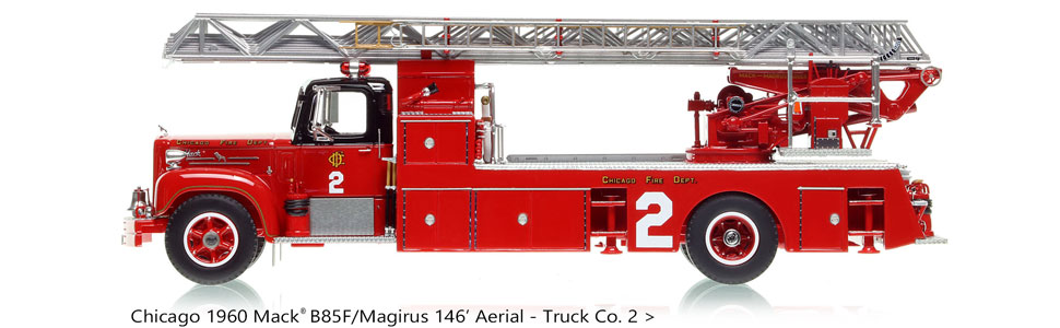 1960 Chicago Mack B85F/Magirus 146' Truck 2 in 1:50 scale