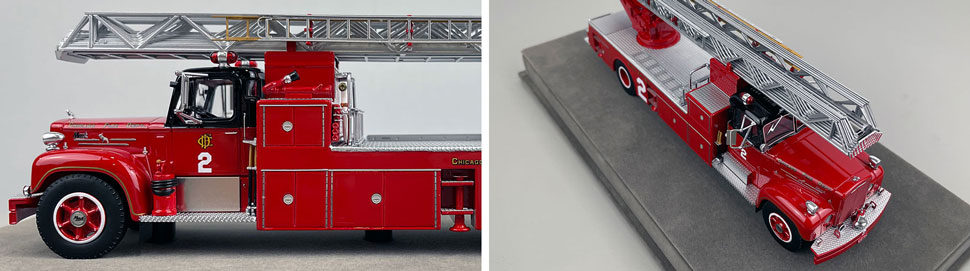 Closeup pics 5-6 of Chicago Fire Department 1960 Mack B85F/Magirus Truck 2 scale model