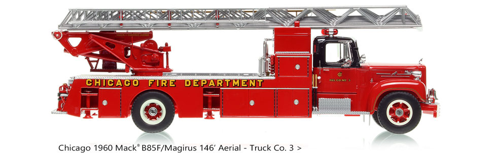 1960 Chicago Mack B85F/Magirus 146' Truck 3 in 1:50 scale