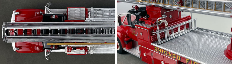 Closeup pics 13-14 of Chicago Fire Department 1960 Mack B85F/Magirus Truck 3 scale model