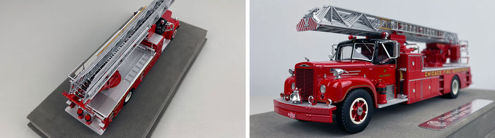 Closeup pics 3-4 of Chicago Fire Department 1960 Mack B85F/Magirus Truck 39 scale model