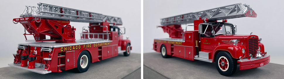 Closeup pics 11-12 of Chicago Fire Department 1960 Mack B85F/Magirus Truck 39 scale model