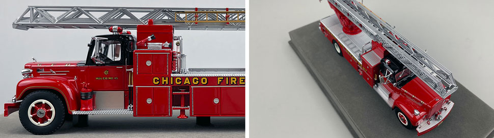 Closeup pics 5-6 of Chicago Fire Department 1959 Mack B85F/Magirus Truck 45 scale model