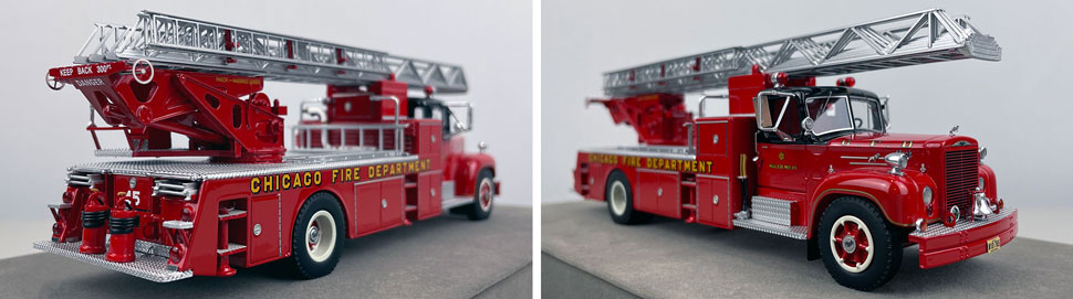 Closeup pics 11-12 of Chicago Fire Department 1959 Mack B85F/Magirus Truck 45 scale model