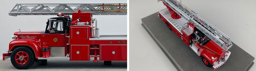 Closeup pics 5-6 of Chicago Fire Department 1959 Mack B85F/Magirus Truck 59 scale model