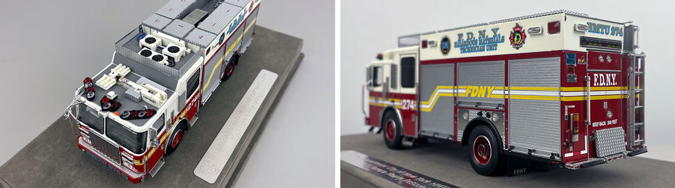 Closeup pictures 7-8 of the FDNY 2015 Ferrara HMTU 274 - Queens scale model