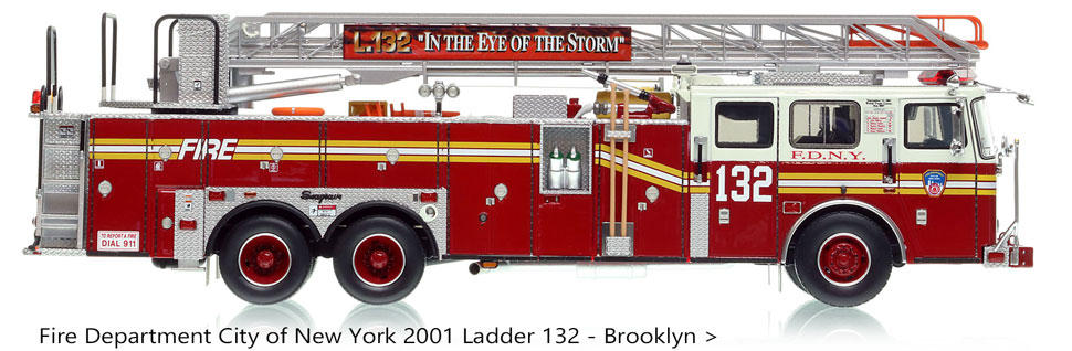 Brooklyn's 2001 Seagrave Ladder 132 in 1:50 scale