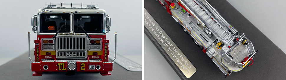 Close up images 1-2 of Philadelphia Fire Department Tower Ladder 2 scale model