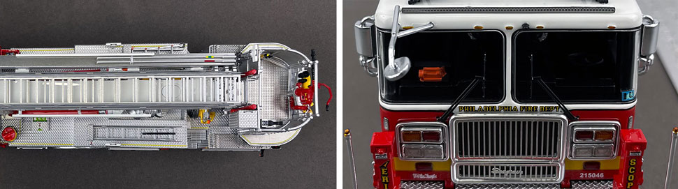 Close up images 13-14 of Philadelphia Fire Department Tower Ladder 2 scale model