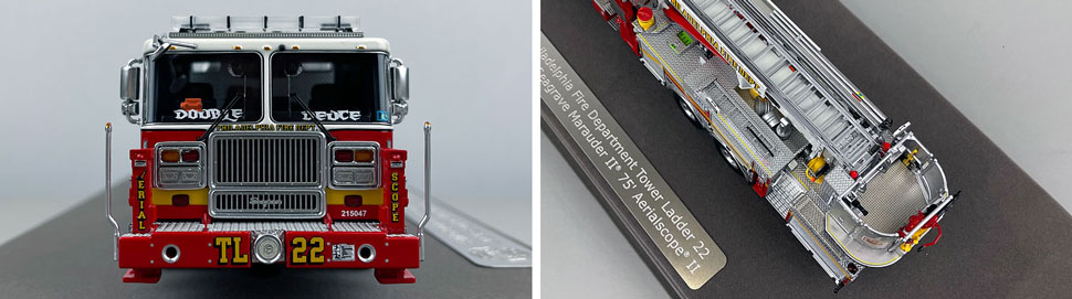 Close up images 1-2 of Philadelphia Fire Department Tower Ladder 22 scale model