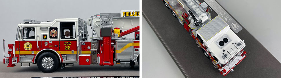 Close up images 5-6 of Philadelphia Fire Department Tower Ladder 22 scale model