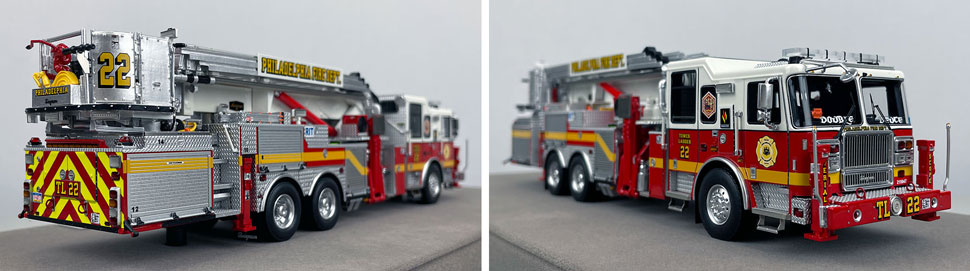 Close up images 11-12 of Philadelphia Fire Department Tower Ladder 22 scale model