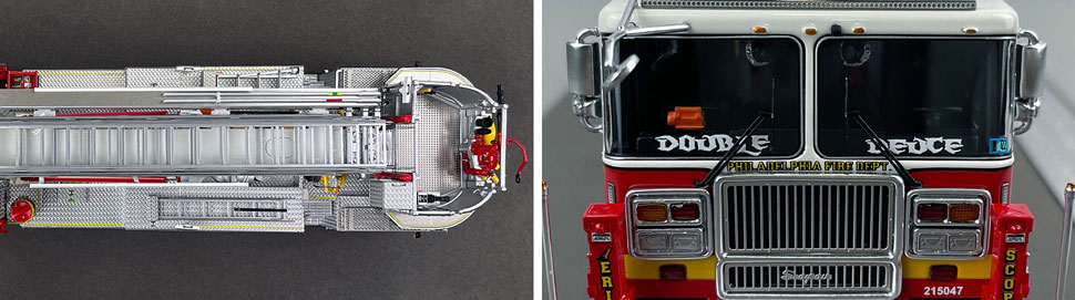 Close up images 13-14 of Philadelphia Fire Department Tower Ladder 22 scale model