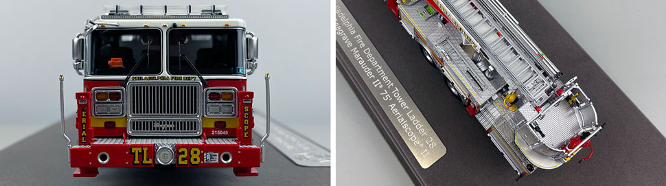 Close up images 1-2 of Philadelphia Fire Department Tower Ladder 28 scale model