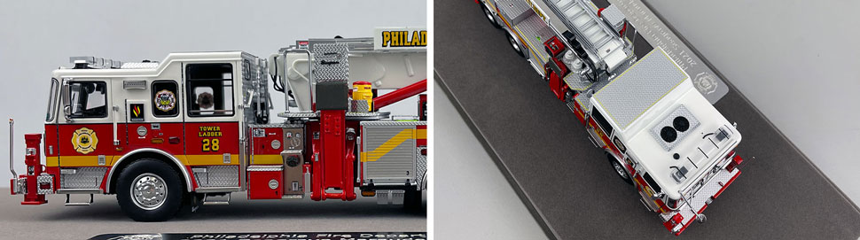 Close up images 5-6 of Philadelphia Fire Department Tower Ladder 28 scale model