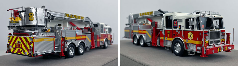 Close up images 11-12 of Philadelphia Fire Department Tower Ladder 8 scale model